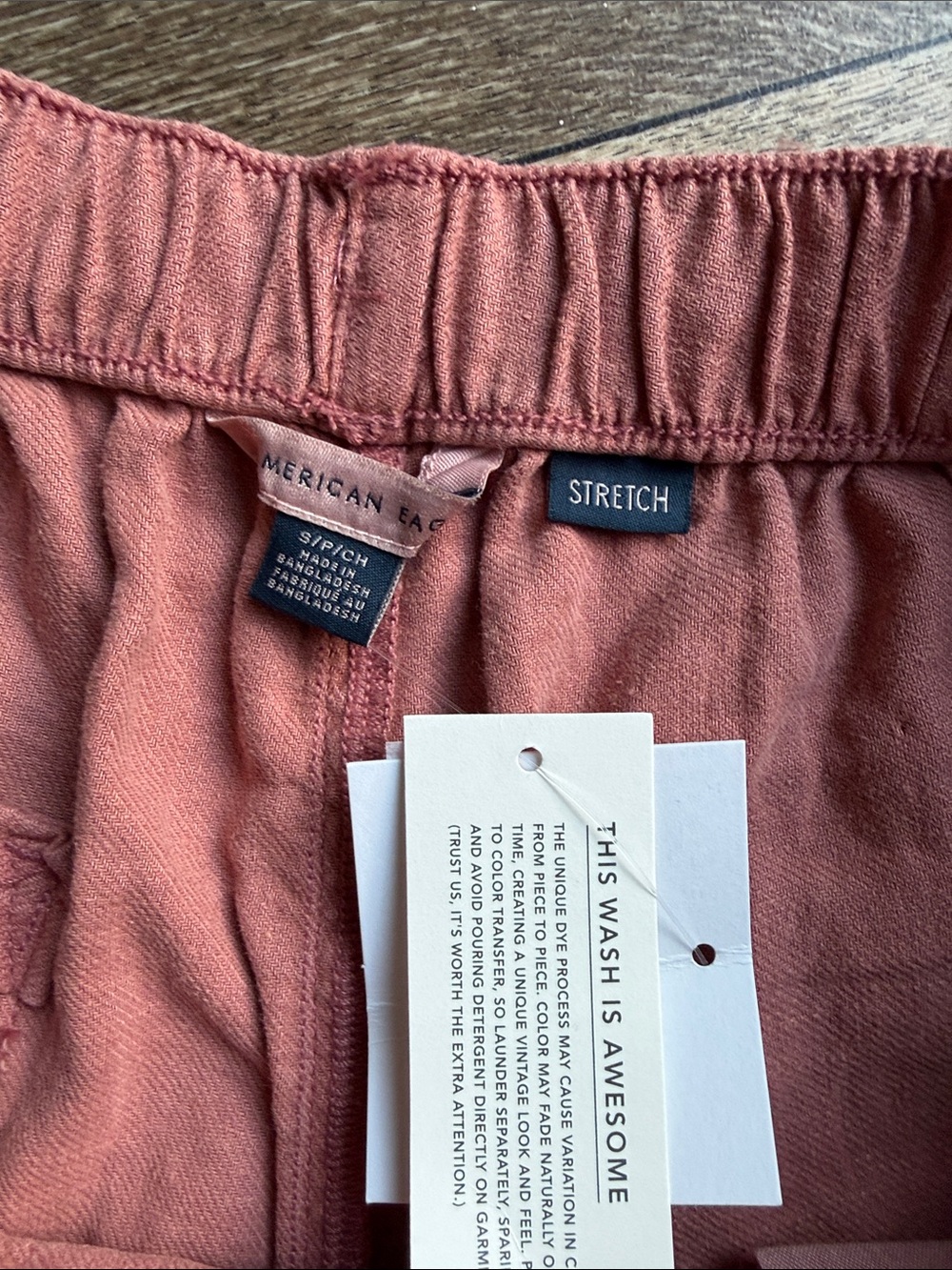 Women’s Ruffle Hem Drawstring Shorts - Dusty Rose - Picture 4 of 5